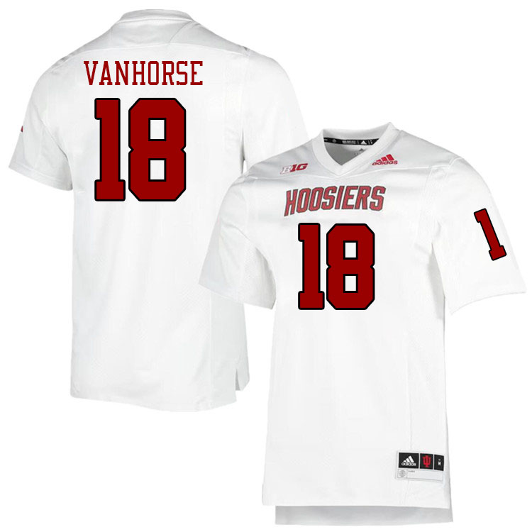 Men #18 Solomon Vanhorse Indiana Hoosiers College Football Jerseys Stitched-Retro White